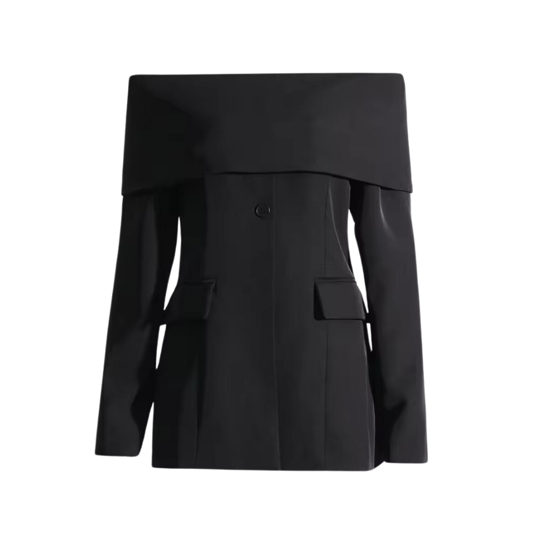 ELA Eleganter Damen-Blazer – Minimalistisch, Schulterfrei & Zeitlos